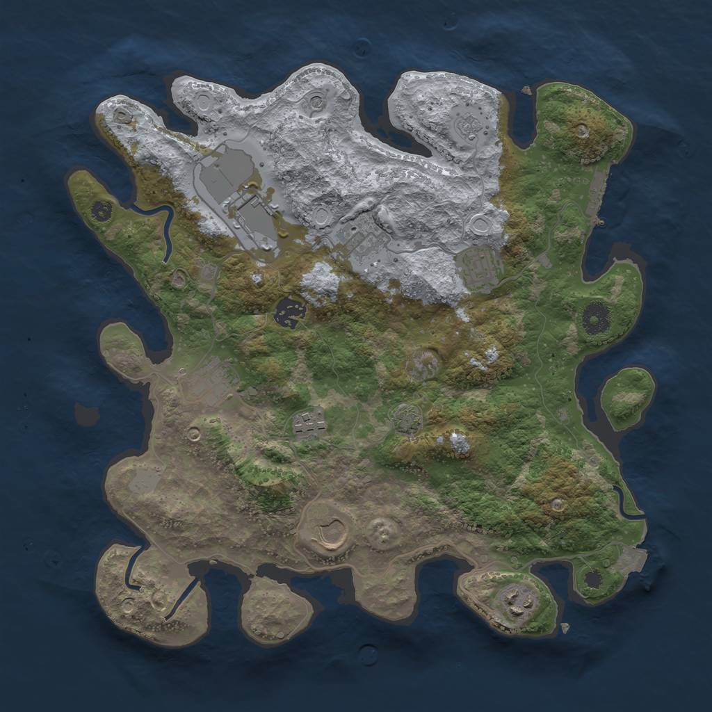 Rust Map: Procedural Map, Size: 3500, Seed: 1626986266, 15 Monuments