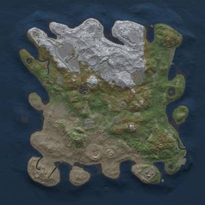 Thumbnail Rust Map: Procedural Map, Size: 3500, Seed: 1626986266, 15 Monuments