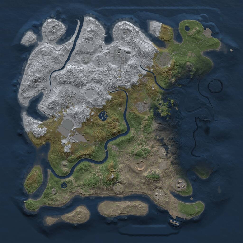 Rust Map: Procedural Map, Size: 3850, Seed: 5802288, 15 Monuments