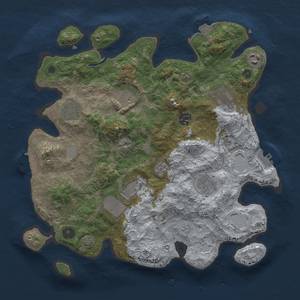 Thumbnail Rust Map: Procedural Map, Size: 3600, Seed: 23110, 16 Monuments