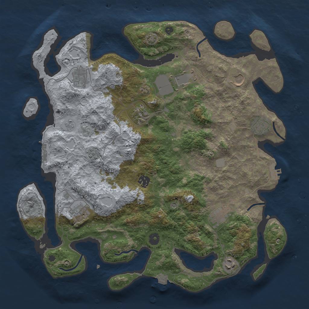 Rust Map: Procedural Map, Size: 3950, Seed: 31037465, 18 Monuments