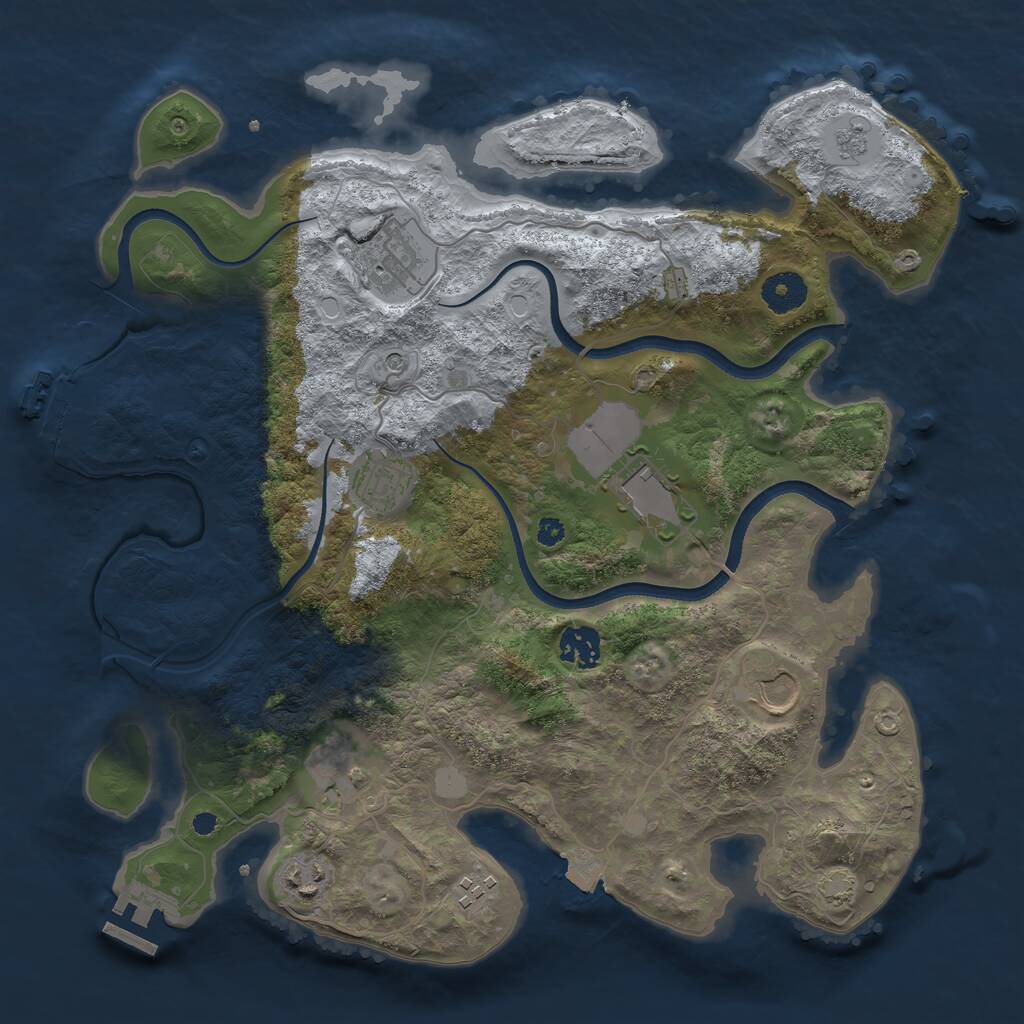 Rust Map: Procedural Map, Size: 3600, Seed: 13110, 14 Monuments