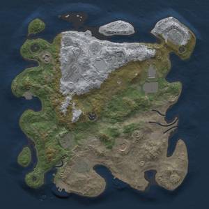 Thumbnail Rust Map: Procedural Map, Size: 3600, Seed: 13110, 17 Monuments