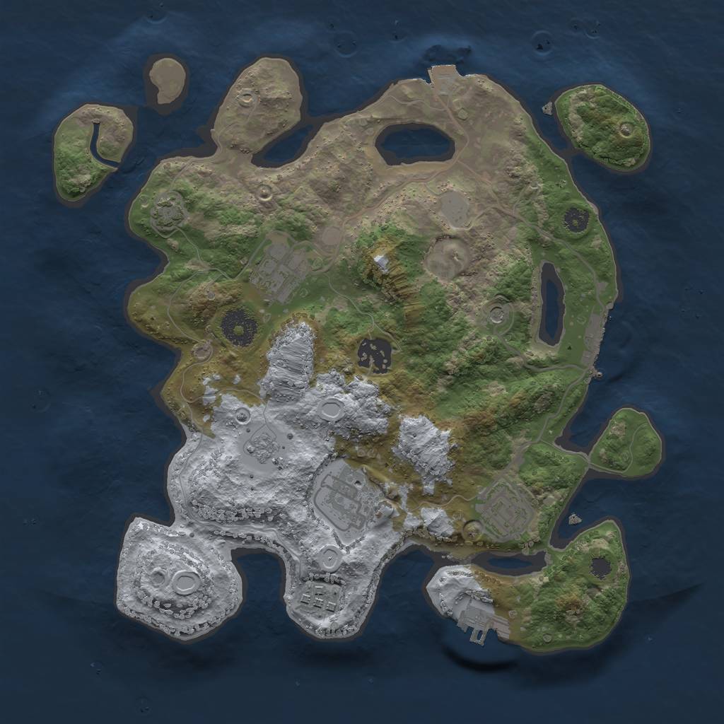 Rust Map: Procedural Map, Size: 3000, Seed: 99294, 13 Monuments