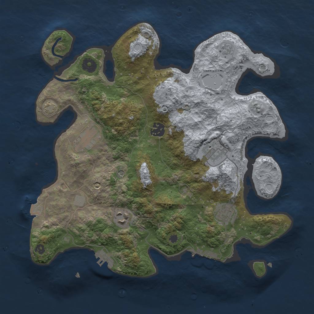 Rust Map: Procedural Map, Size: 3250, Seed: 8588, 13 Monuments