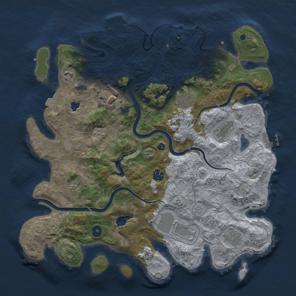 Rust Map: Procedural Map, Size: 4100, Seed: 10784128, 15 Monuments