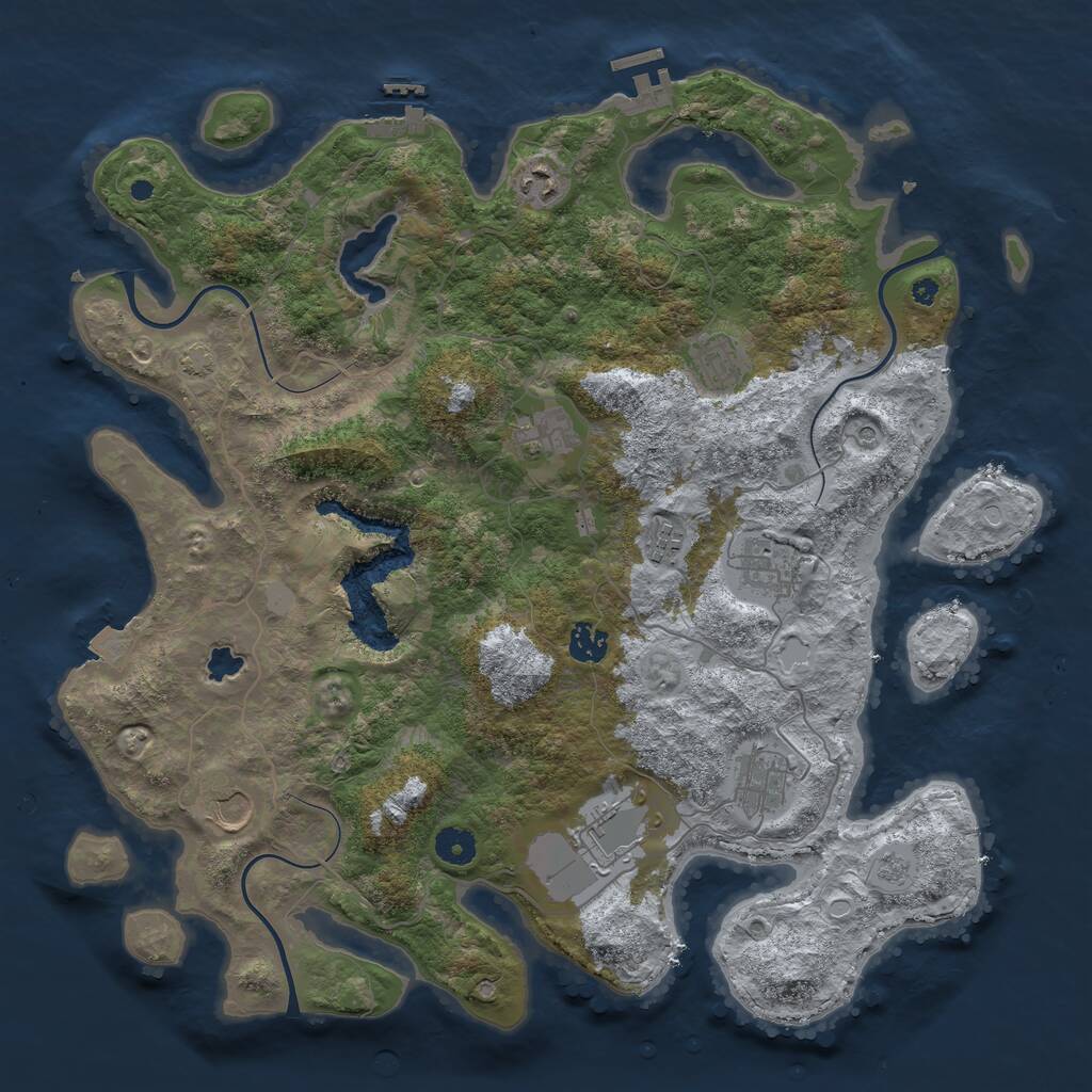 Rust Map: Procedural Map, Size: 4100, Seed: 14040649, 15 Monuments