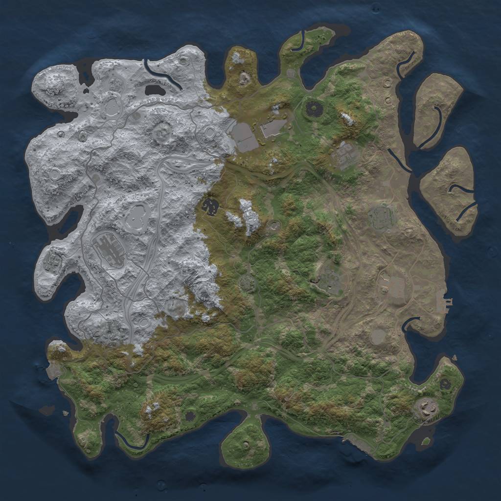 Rust Map: Procedural Map, Size: 4400, Seed: 98727297, 17 Monuments
