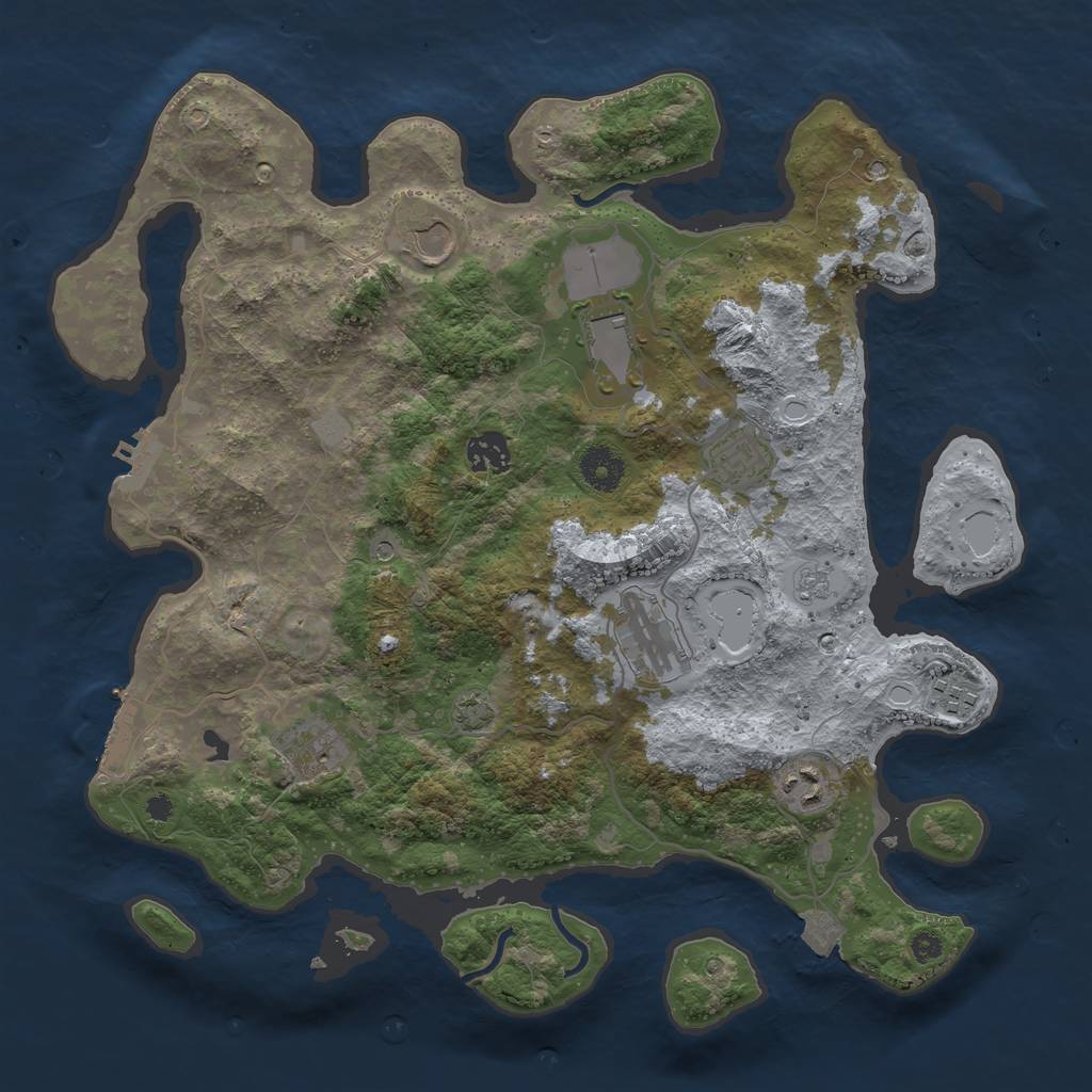Rust Map: Procedural Map, Size: 3700, Seed: 67815365, 16 Monuments