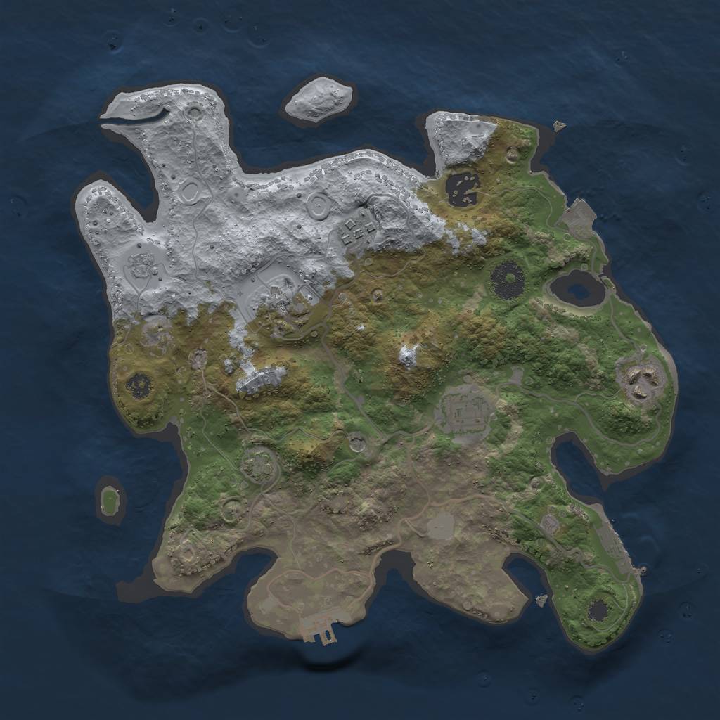 Rust Map: Procedural Map, Size: 3000, Seed: 27915, 13 Monuments