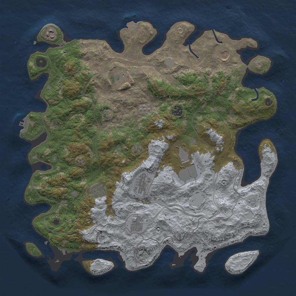 Rust Map: Procedural Map, Size: 4250, Seed: 41010241, 16 Monuments