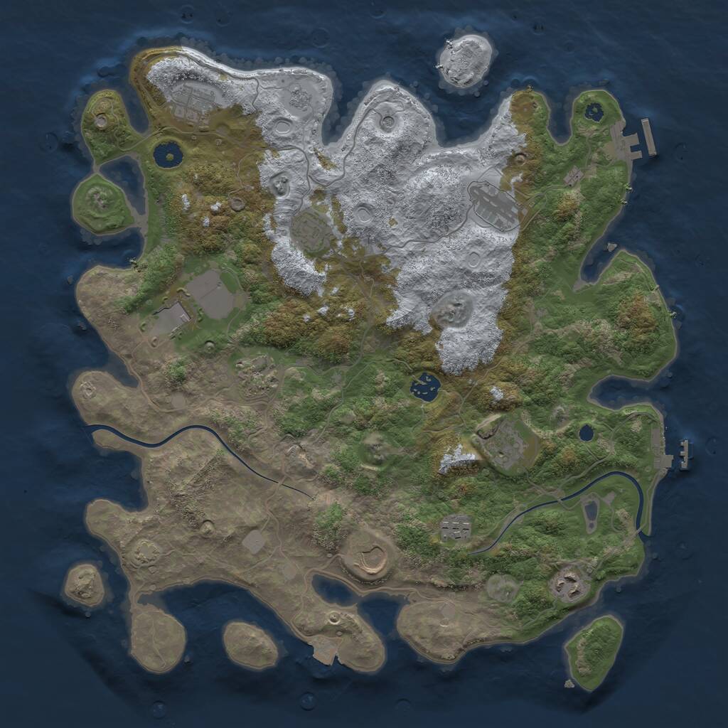Rust Map: Procedural Map, Size: 3950, Seed: 970048, 16 Monuments