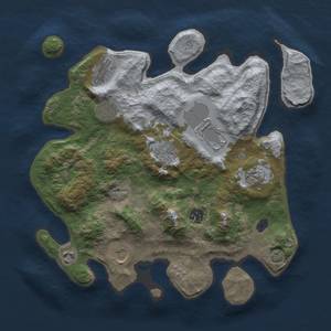 Thumbnail Rust Map: Barren, Size: 3500, Seed: 64342693, 13 Monuments