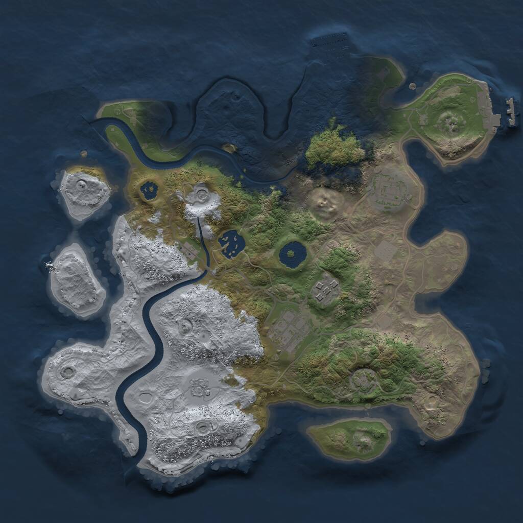 Rust Map: Procedural Map, Size: 3000, Seed: 3470186, 10 Monuments