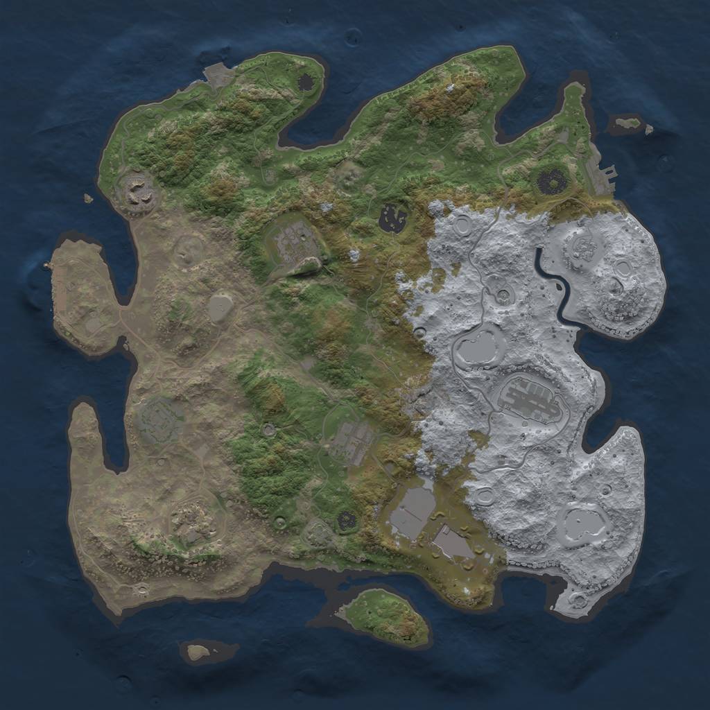 Rust Map: Procedural Map, Size: 3750, Seed: 87817882, 16 Monuments
