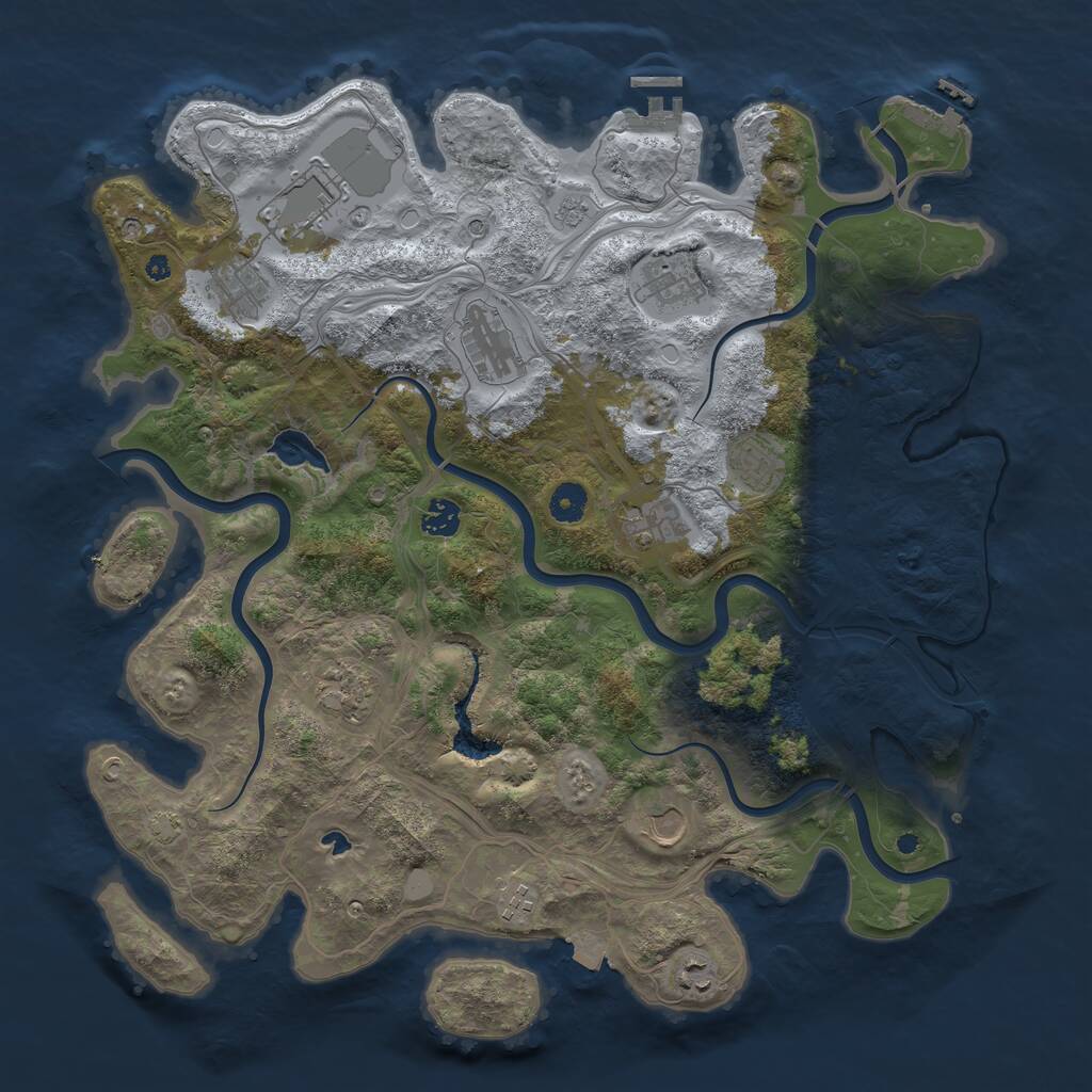 Rust Map: Procedural Map, Size: 4250, Seed: 64201073, 17 Monuments
