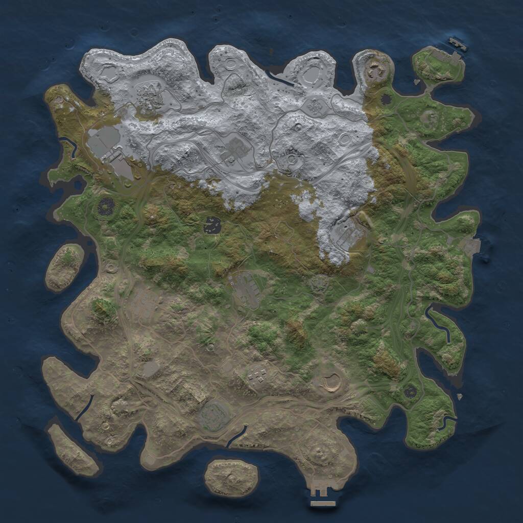 Rust Map: Procedural Map, Size: 4250, Seed: 64201073, 17 Monuments