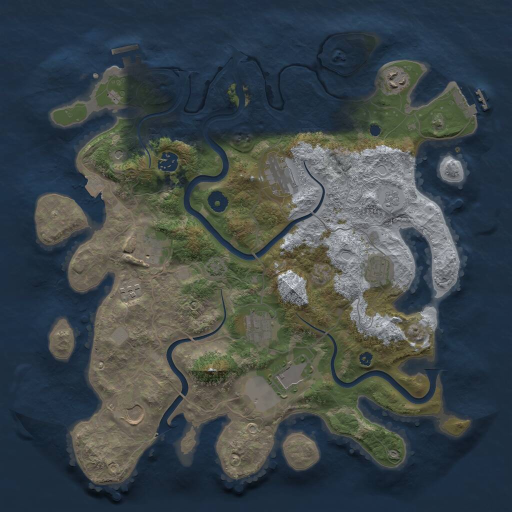 Rust Map: Procedural Map, Size: 3800, Seed: 94760661, 15 Monuments