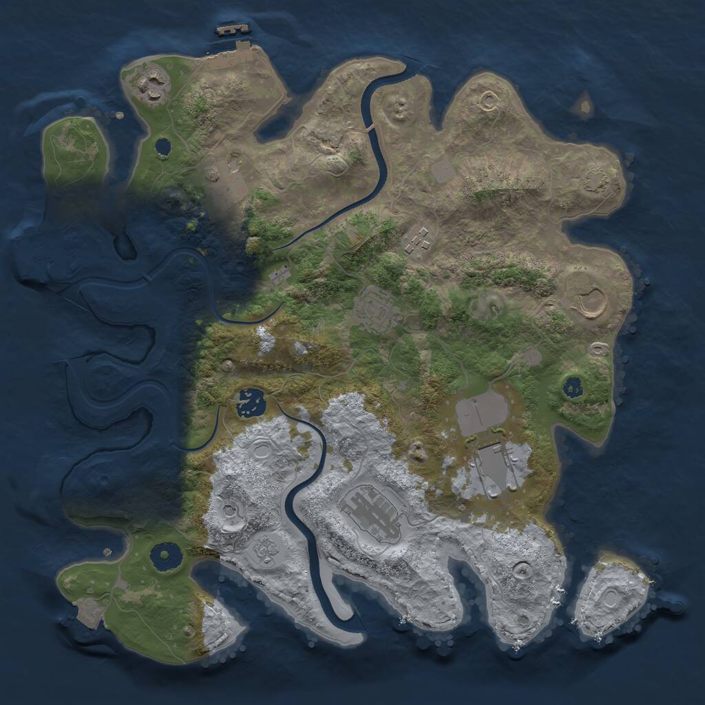 Rust Map: Procedural Map, Size: 3500, Seed: 78727587, 14 Monuments