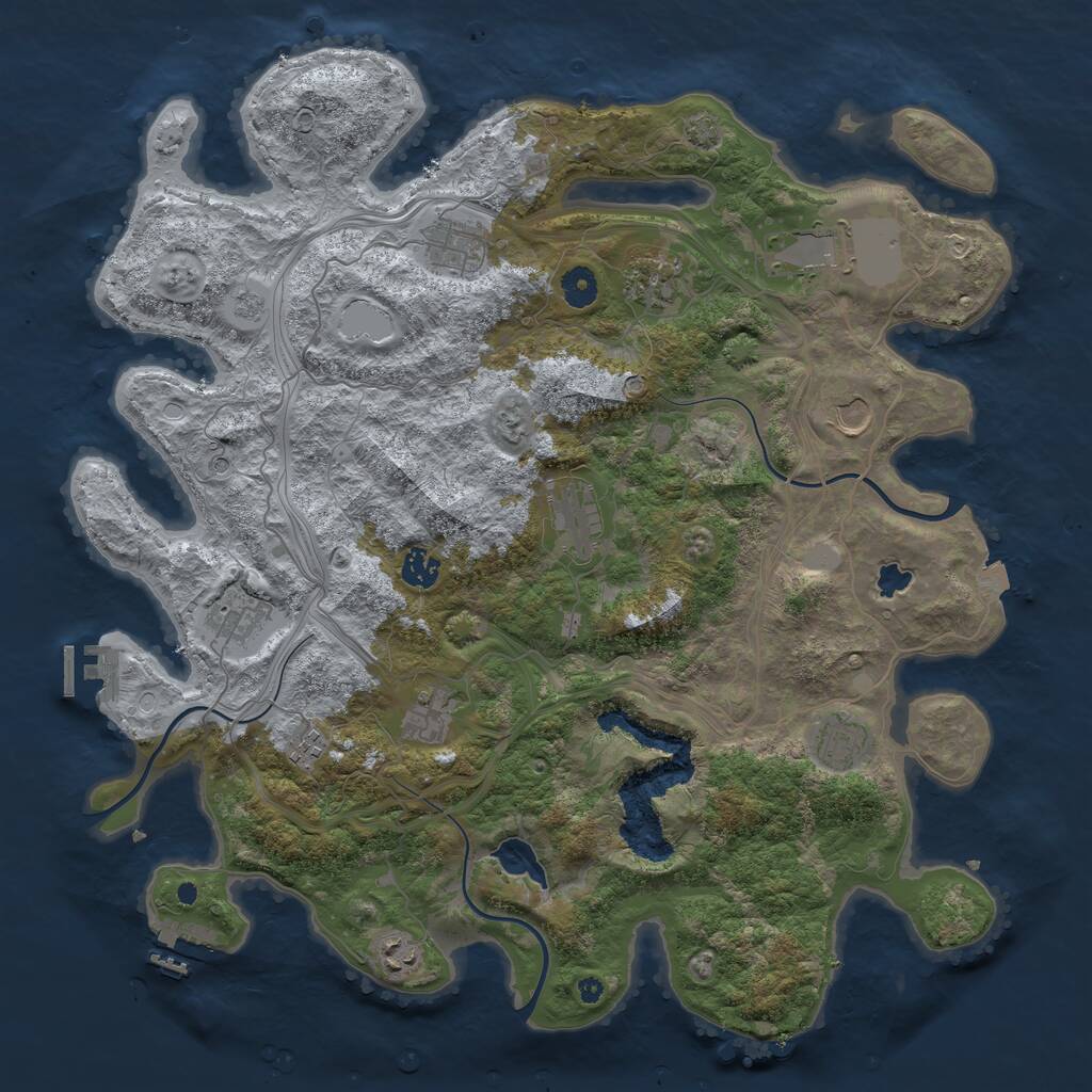 Rust Map: Procedural Map, Size: 4250, Seed: 84451583, 17 Monuments