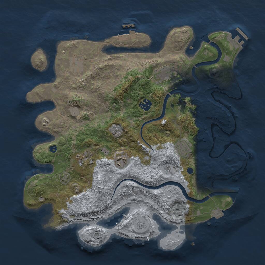 Rust Map: Procedural Map, Size: 3450, Seed: 1641562, 13 Monuments