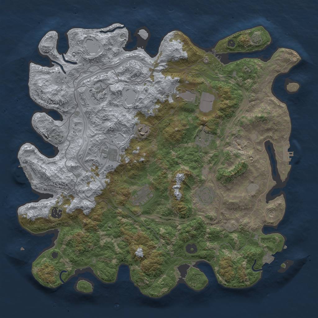 Rust Map: Procedural Map, Size: 4300, Seed: 2312412, 17 Monuments
