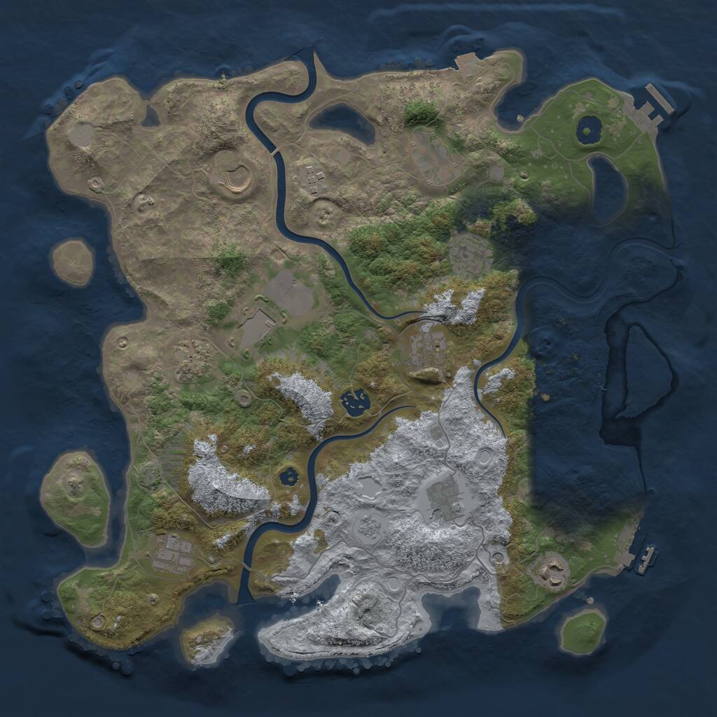 Rust Map: Procedural Map, Size: 3900, Seed: 82072464, 17 Monuments