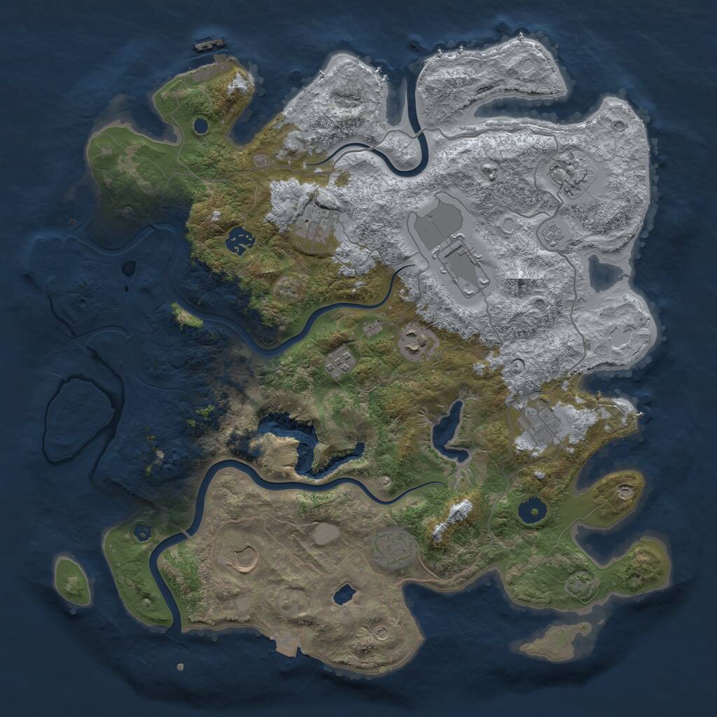 Rust Map: Procedural Map, Size: 4000, Seed: 577912371, 15 Monuments