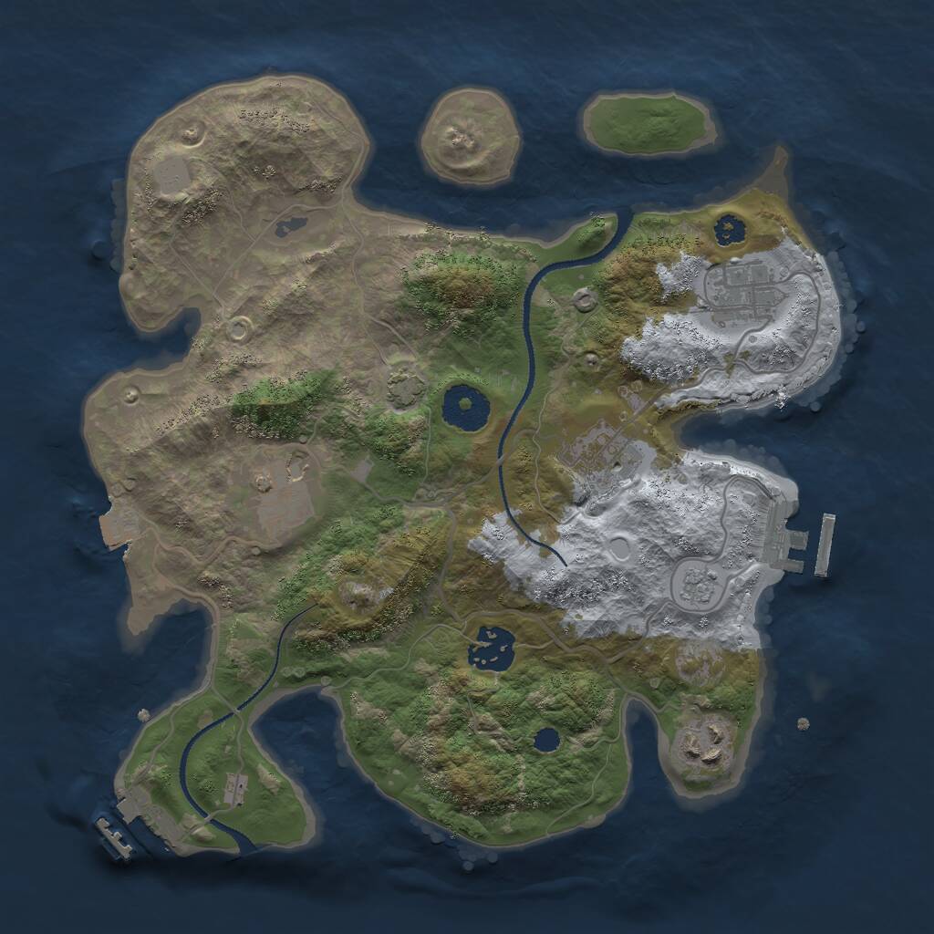 Rust Map: Procedural Map, Size: 3000, Seed: 1429, 10 Monuments