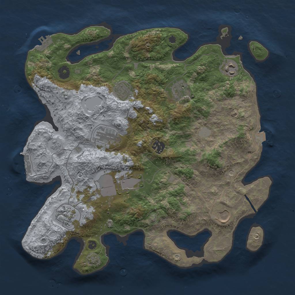 Rust Map: Procedural Map, Size: 3500, Seed: 2116247585, 16 Monuments