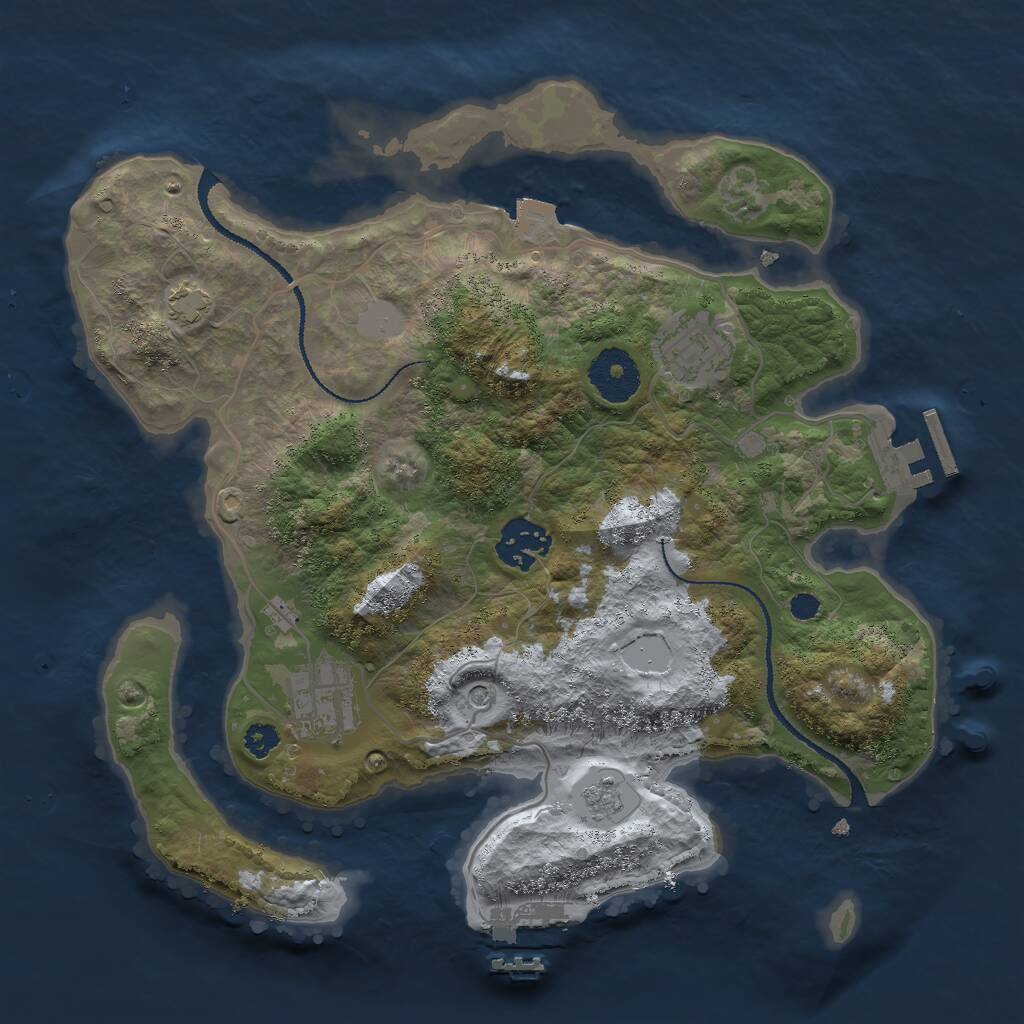 Rust Map: Procedural Map, Size: 3000, Seed: 1376309601, 9 Monuments