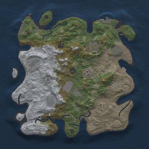 Thumbnail Rust Map: Procedural Map, Size: 3500, Seed: 1263369036, 17 Monuments