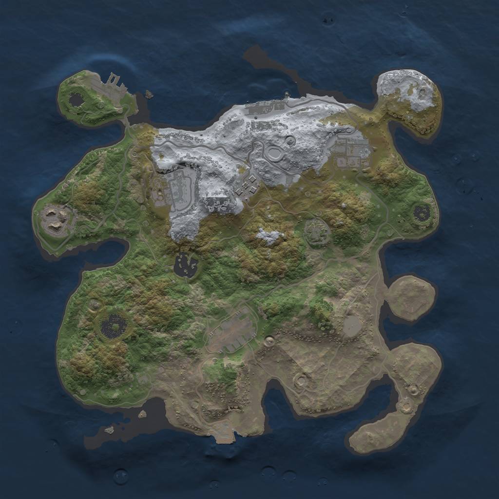 Rust Map: Procedural Map, Size: 3000, Seed: 6997858, 12 Monuments