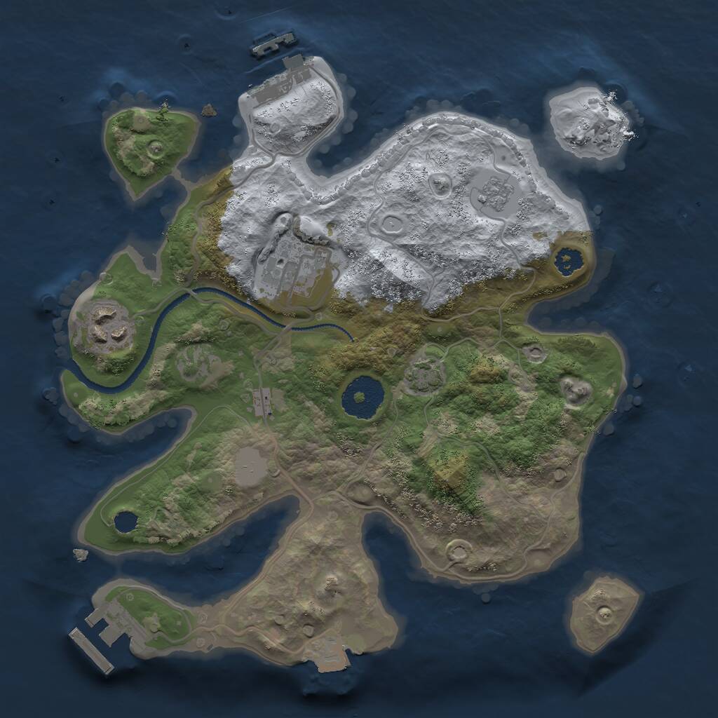 Rust Map: Procedural Map, Size: 2600, Seed: 89567566, 7 Monuments