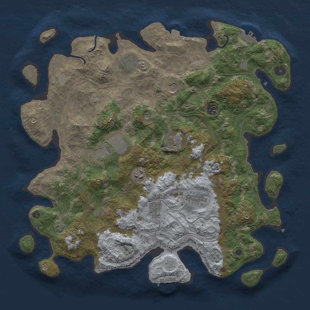 Rust Map: Procedural Map, Size: 4250, Seed: 54347145, 17 Monuments