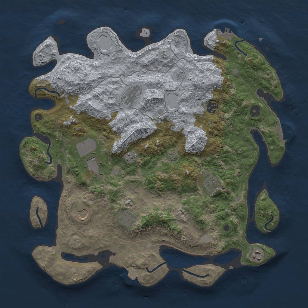 Rust Map: Procedural Map, Size: 4100, Seed: 67258617, 16 Monuments