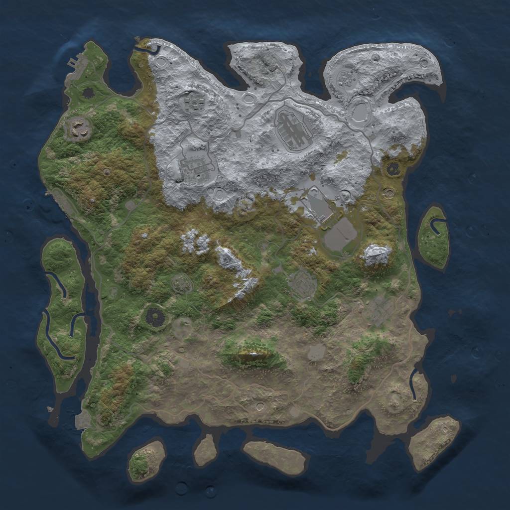 Rust Map: Procedural Map, Size: 4000, Seed: 208498522, 15 Monuments