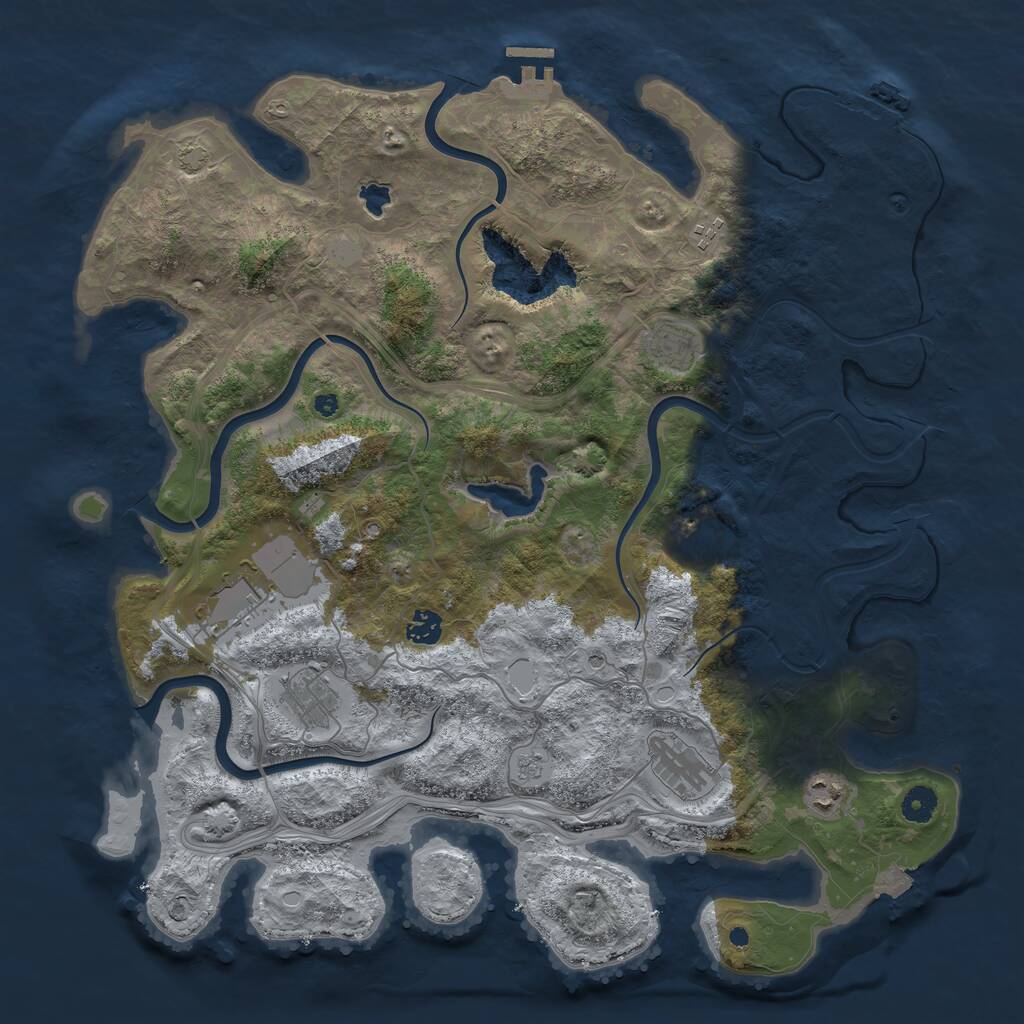 Rust Map: Procedural Map, Size: 4300, Seed: 93675469, 14 Monuments