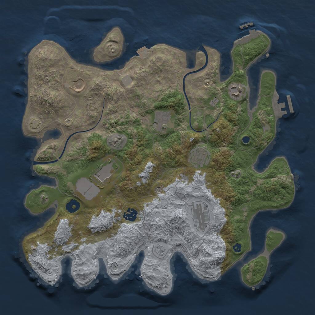Rust Map: Procedural Map, Size: 3550, Seed: 20085988, 13 Monuments