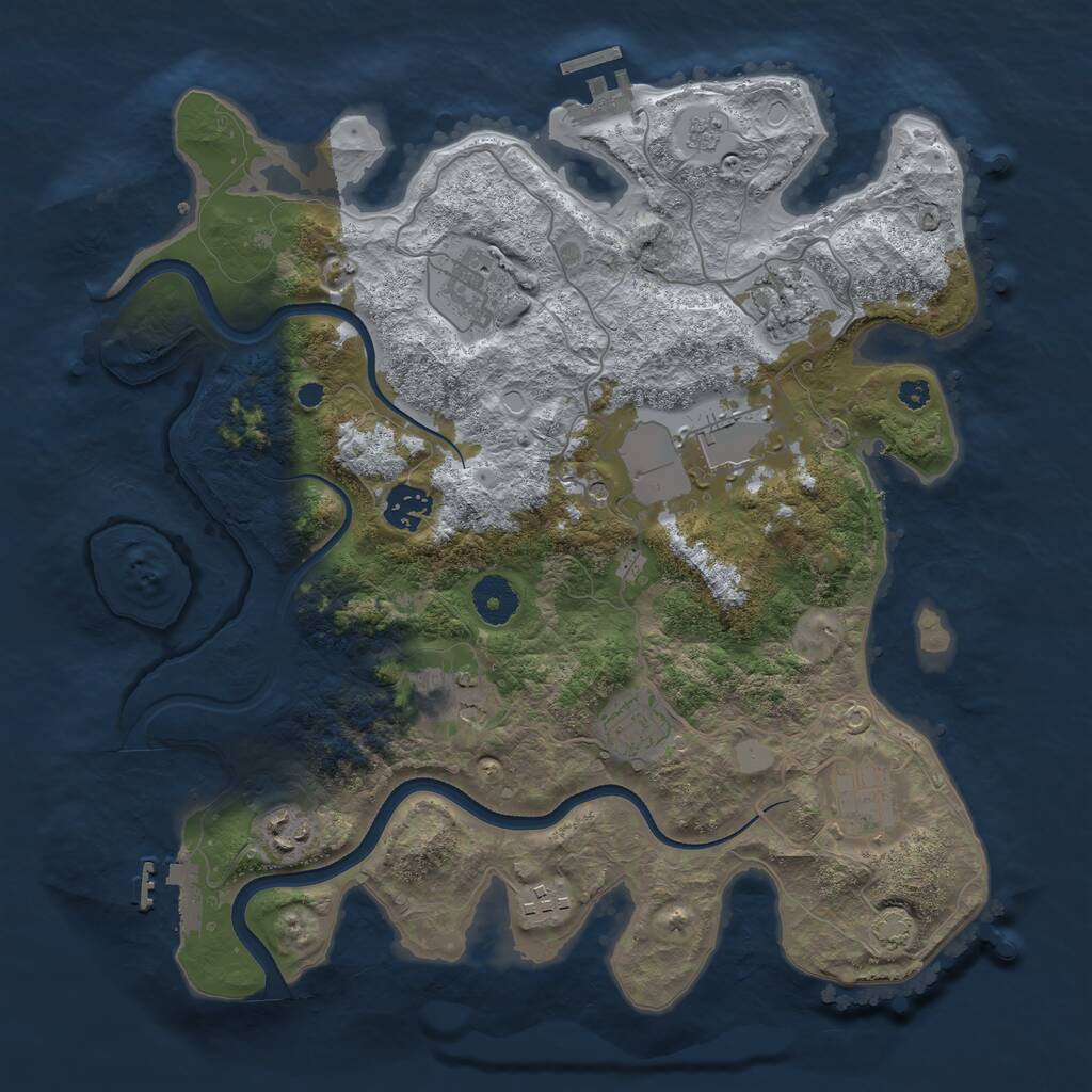 Rust Map: Procedural Map, Size: 3550, Seed: 98848542, 15 Monuments