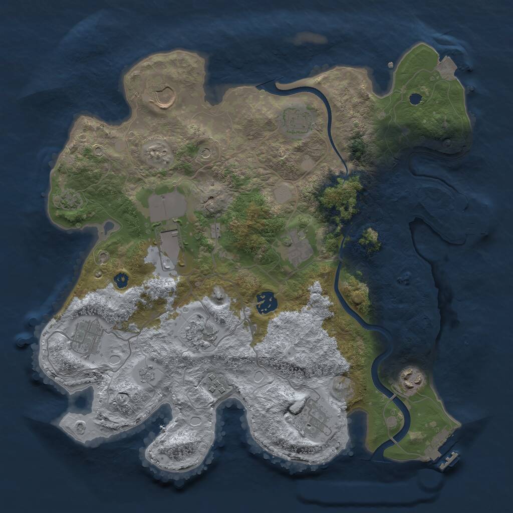 Rust Map: Procedural Map, Size: 3500, Seed: 5197013, 16 Monuments