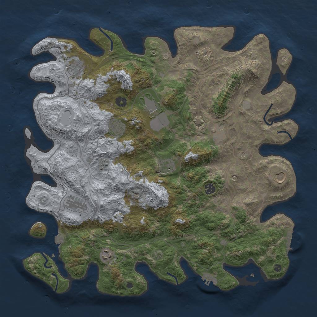 Rust Map: Procedural Map, Size: 4300, Seed: 91566077, 19 Monuments