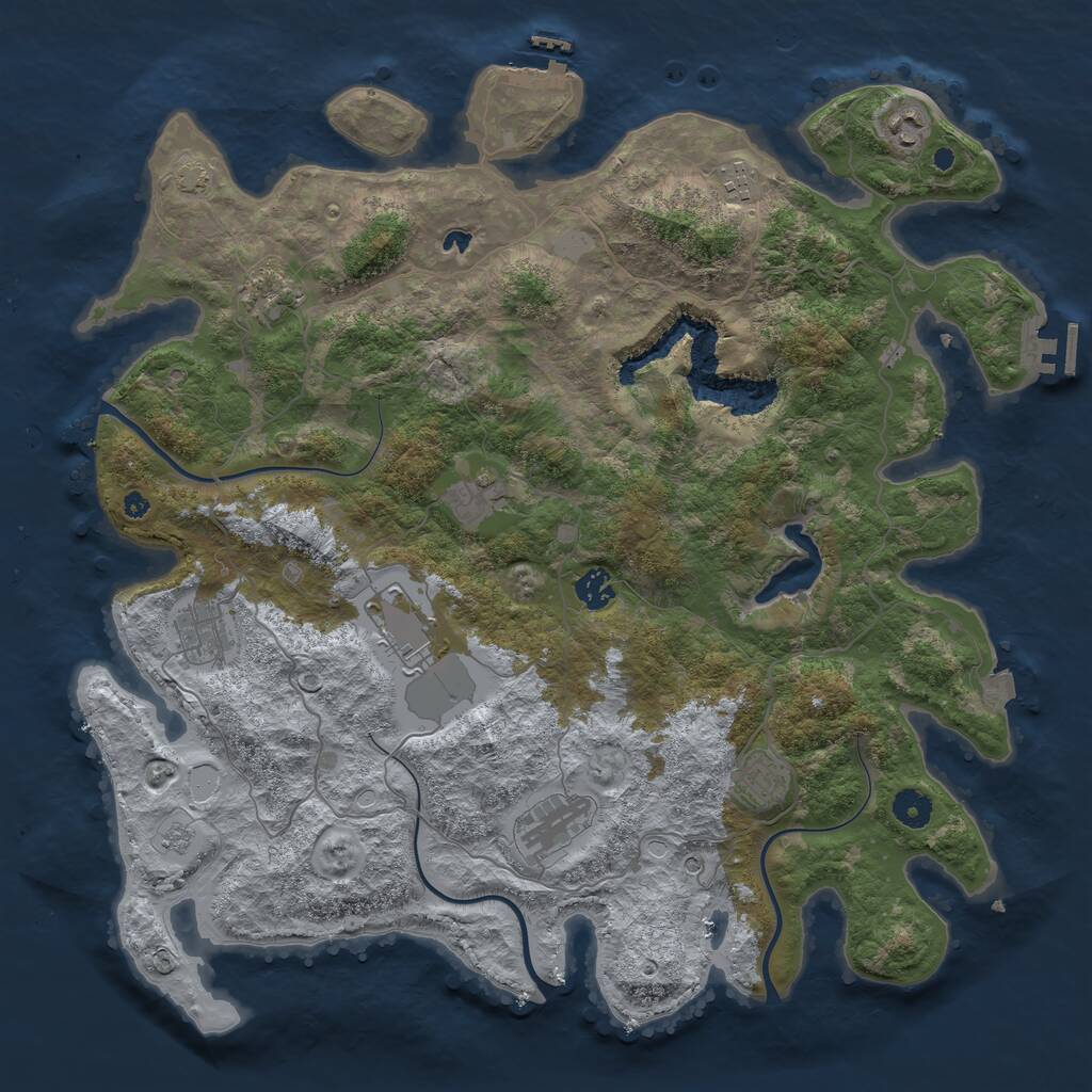 Rust Map: Procedural Map, Size: 4200, Seed: 2070785722, 15 Monuments