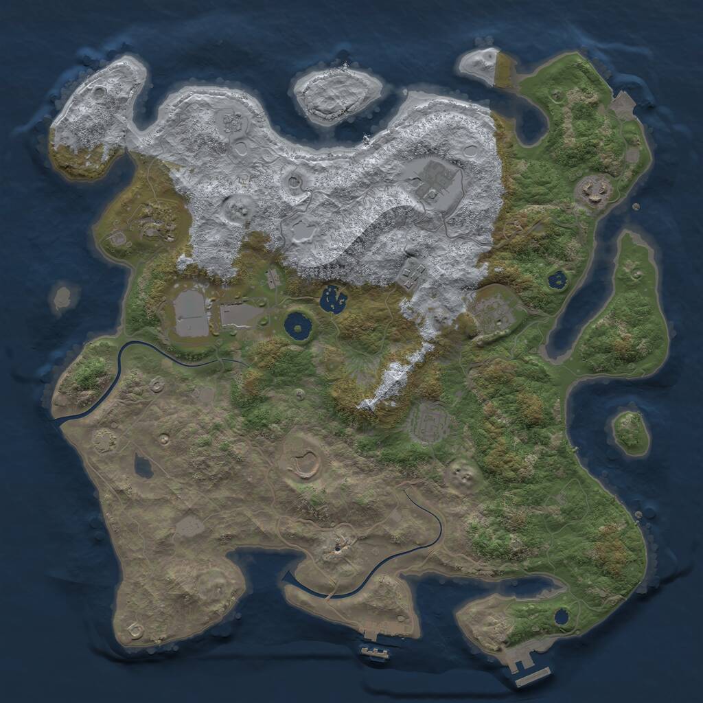 Rust Map: Procedural Map, Size: 3900, Seed: 41374976, 15 Monuments