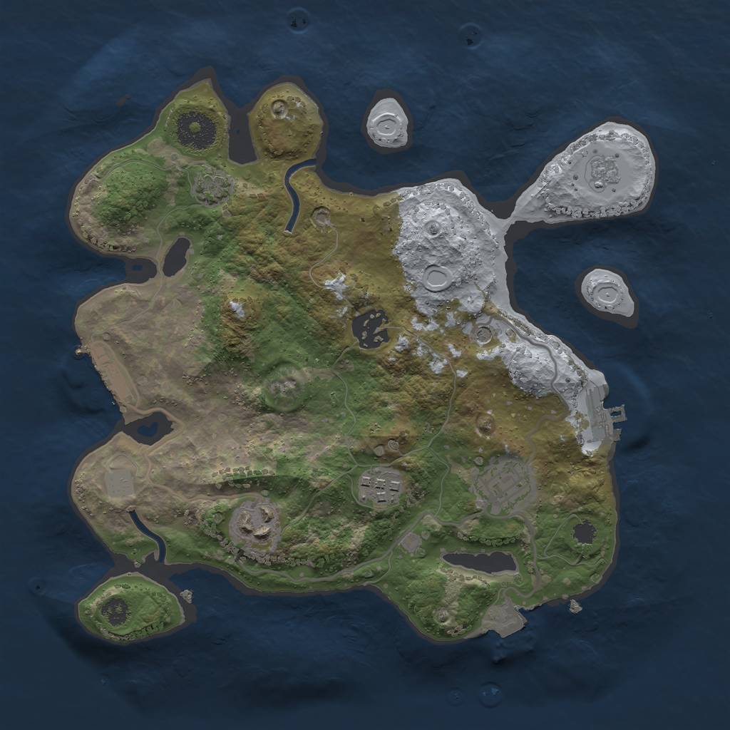 Rust Map: Procedural Map, Size: 2800, Seed: 4674789, 12 Monuments