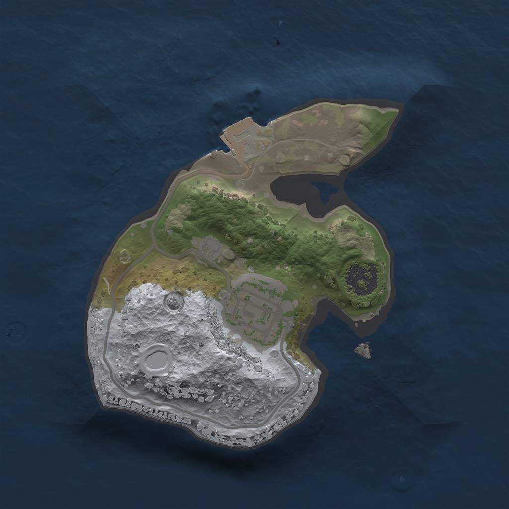 Rust Map: Procedural Map, Size: 1618, Seed: 2147483647, 4 Monuments