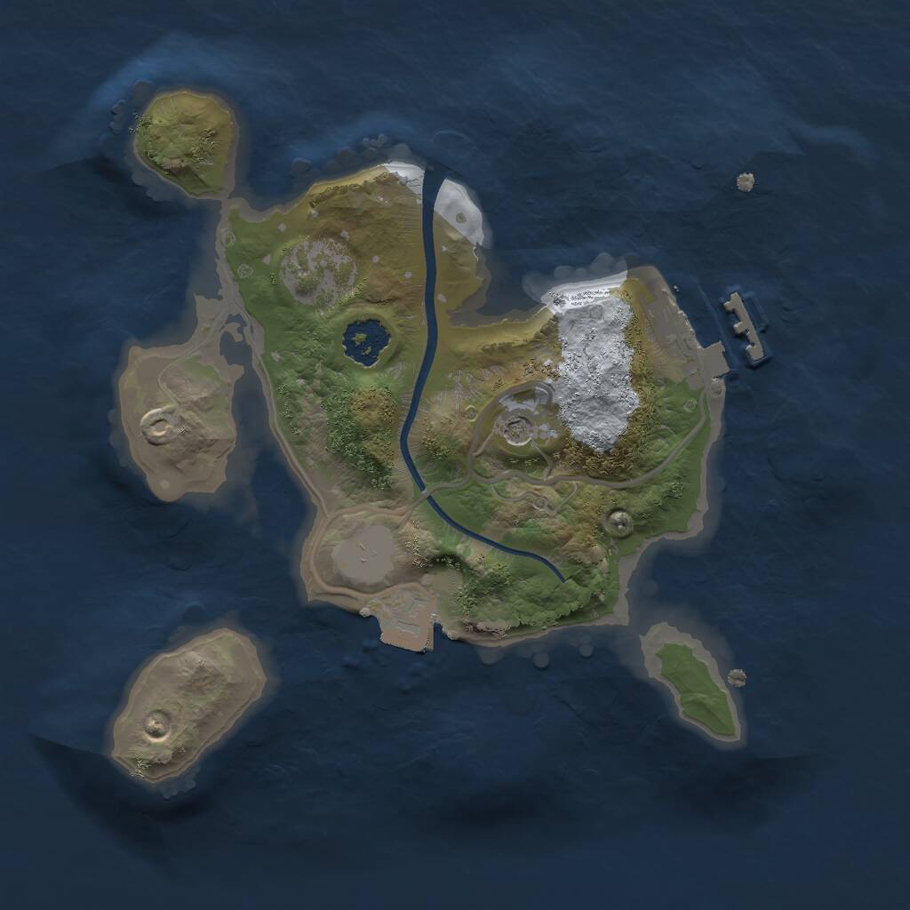 Rust Map: Procedural Map, Size: 2000, Seed: 935743, 3 Monuments