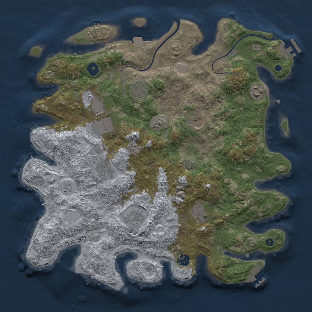 Rust Map: Procedural Map, Size: 3900, Seed: 10700145, 15 Monuments