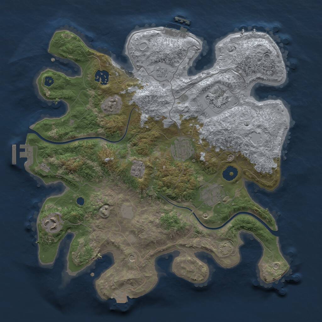 Rust Map: Procedural Map, Size: 3300, Seed: 39, 12 Monuments
