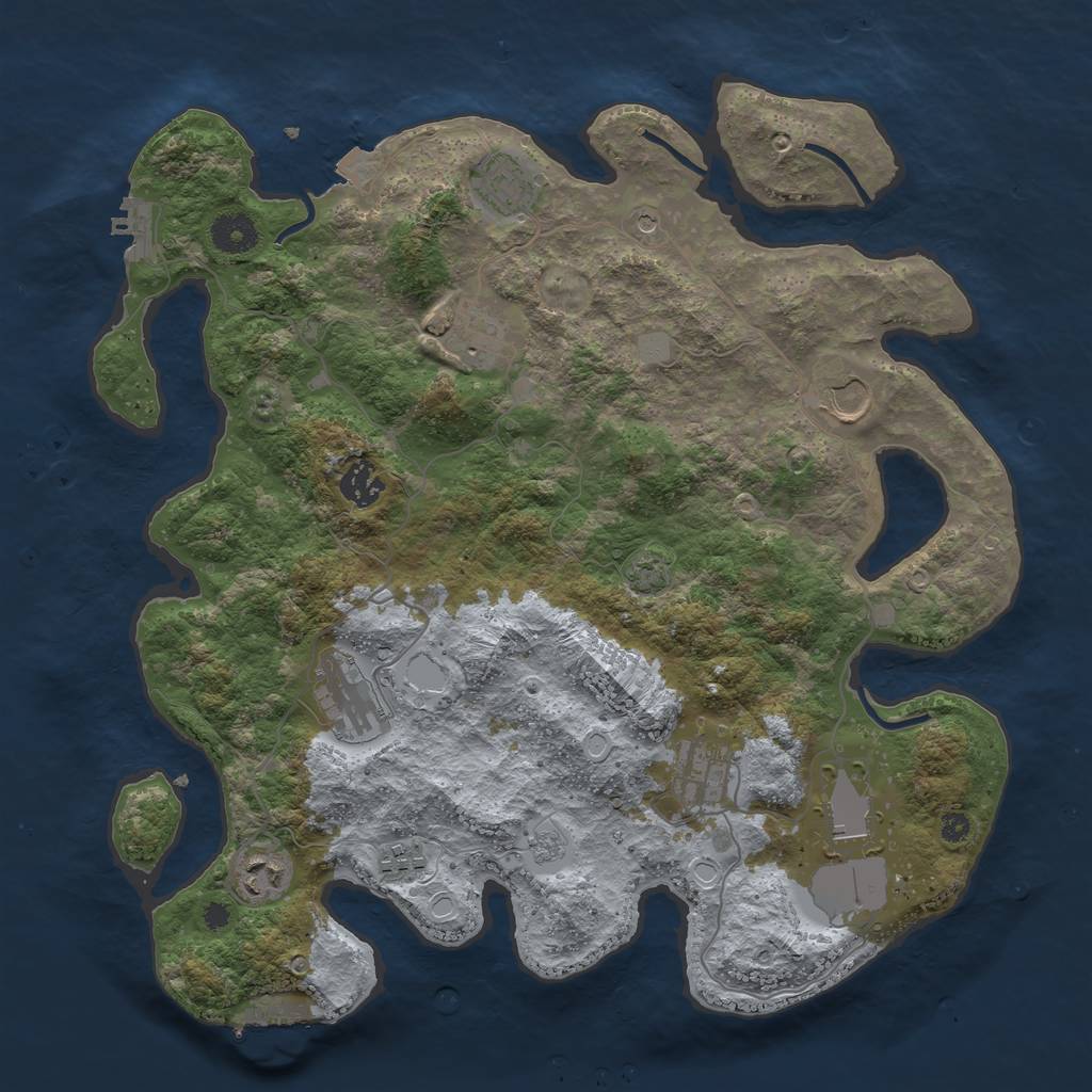 Rust Map: Procedural Map, Size: 3750, Seed: 792691475, 17 Monuments